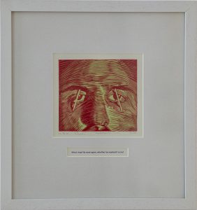 Toothpicks, 2025, color woodcut, letterpress, foil blocking, 12.5x14cm.