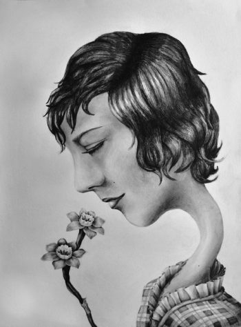Antonia Griva, Flower, 2013, watercolor pencils on paper, 70×50
