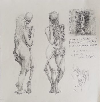 Michalis Kallimopoulos, Death and the Maiden, 2017, 40×40 cm