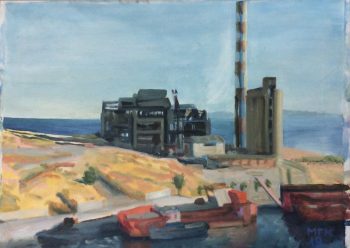 Michalis Kallimopoulos, Landscape, 2019, oil on canvas, 52×72 cm